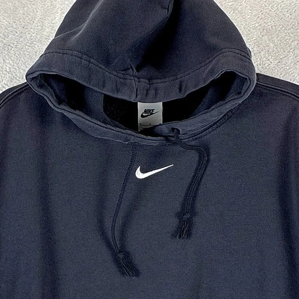 Nike Hoodie Womens M Black Center Swoosh Phoenix Fleece Oversized Travis Scott